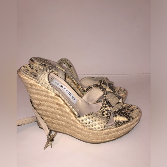 Jimmy Choo Shoes - Jimmy choo snakeskin leather wedge shoes size 37